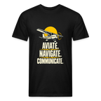 Aviate. Navigate. Communicate. Aviation T-Shirt. - black