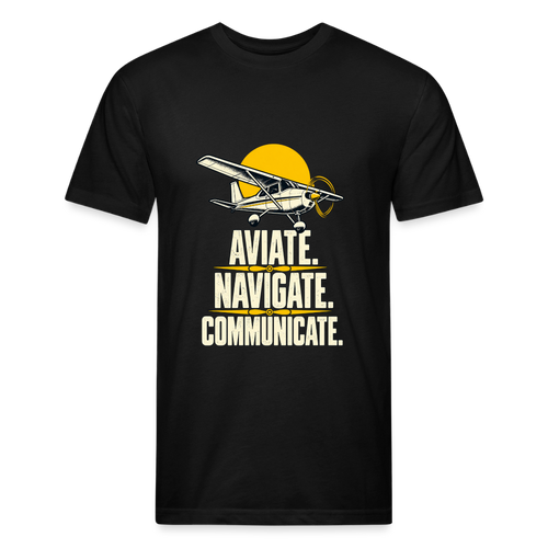 Aviate. Navigate. Communicate. Aviation T-Shirt. - black